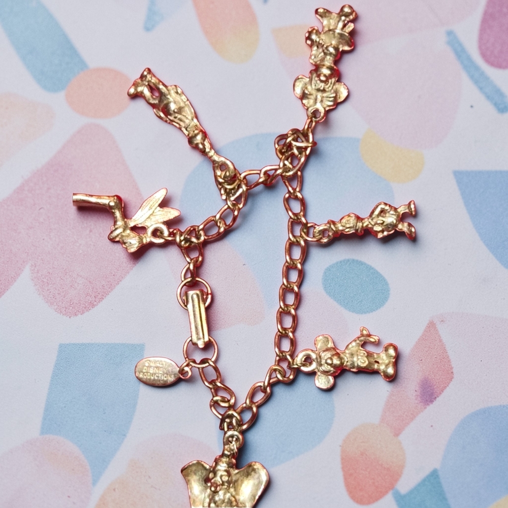 Antique Disney Vintage 6" Gold  Charm Bracelet - Picture 6 of 9